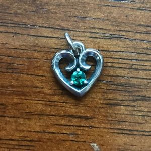 Avery remembrance heart pendant with lab emerald